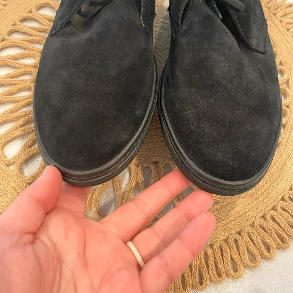 TOD'S Men's Designer Black Suede Leather Ankle Chukka Boots US 6.5